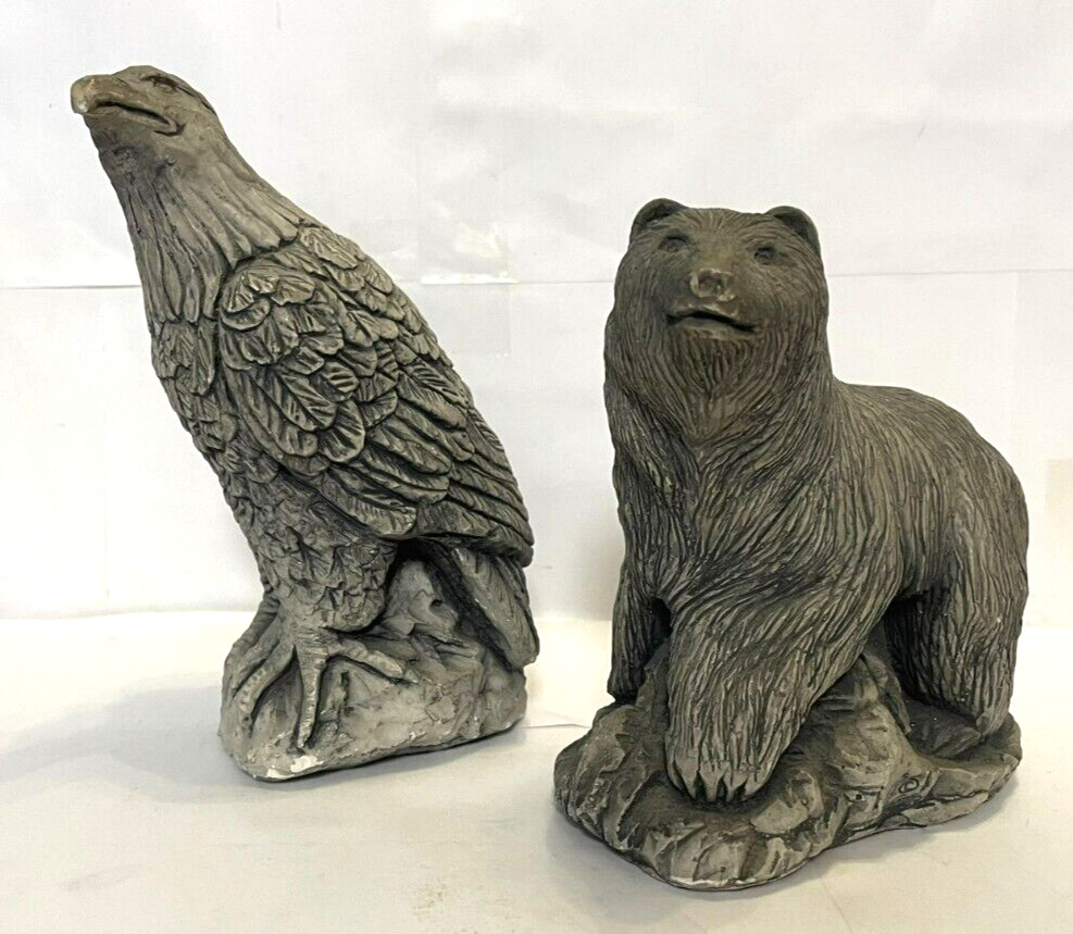 Lot Of 2 Glacial Ice Age Handmade Vintage Sculptures Excellent Condition- Read