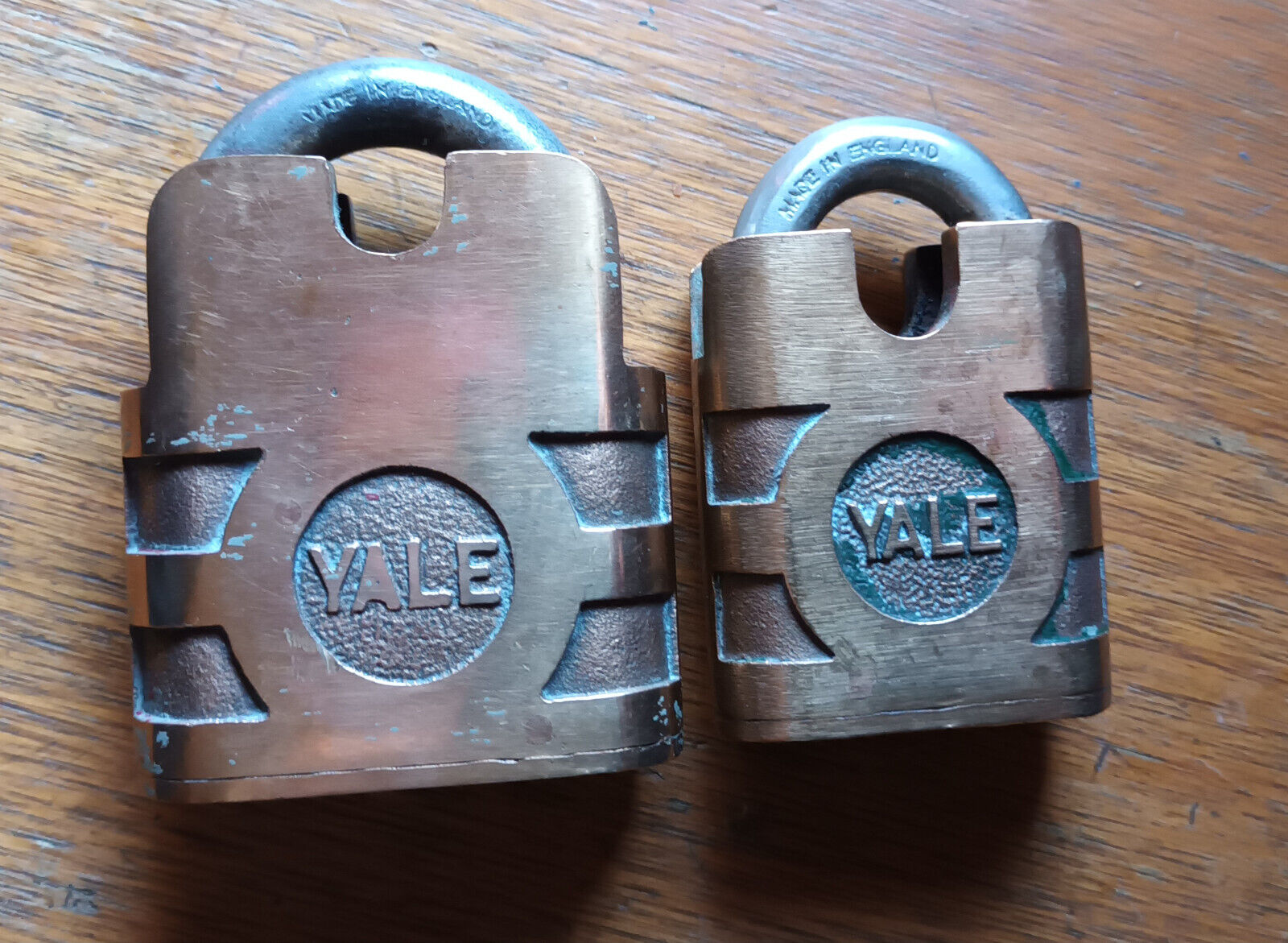 Vintage two  Yale Brass  Padlock  made in england No Keys