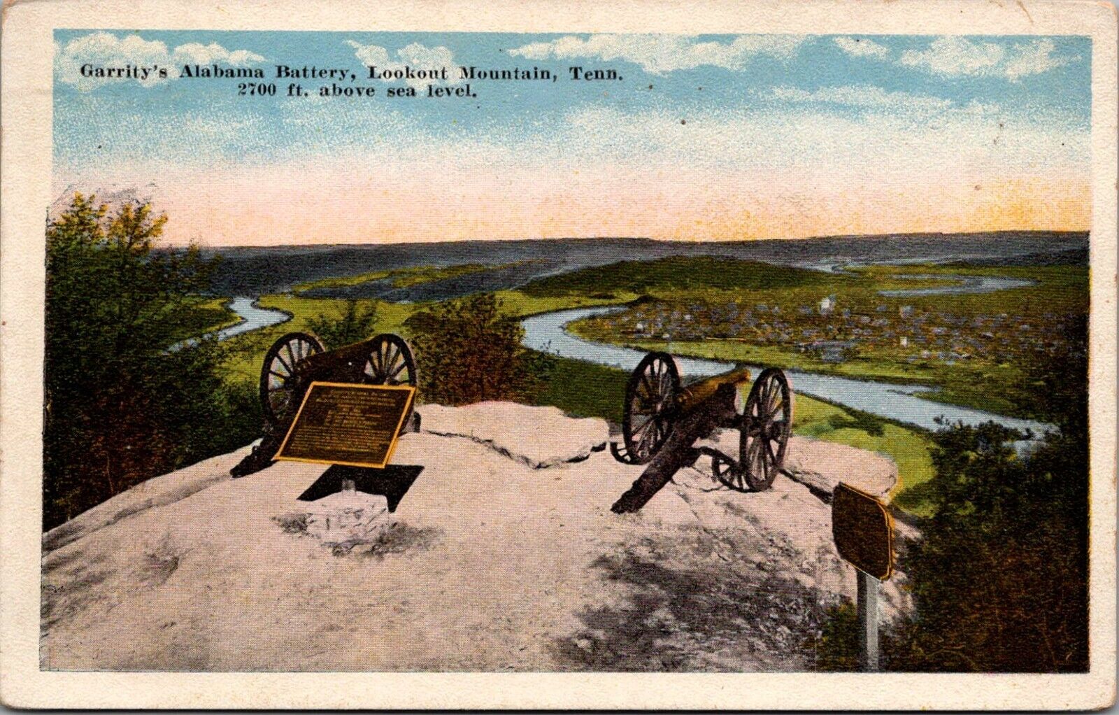Postcard TN Lookout Mountain, Garrrity\'s Alabama Battery  1916  Aq