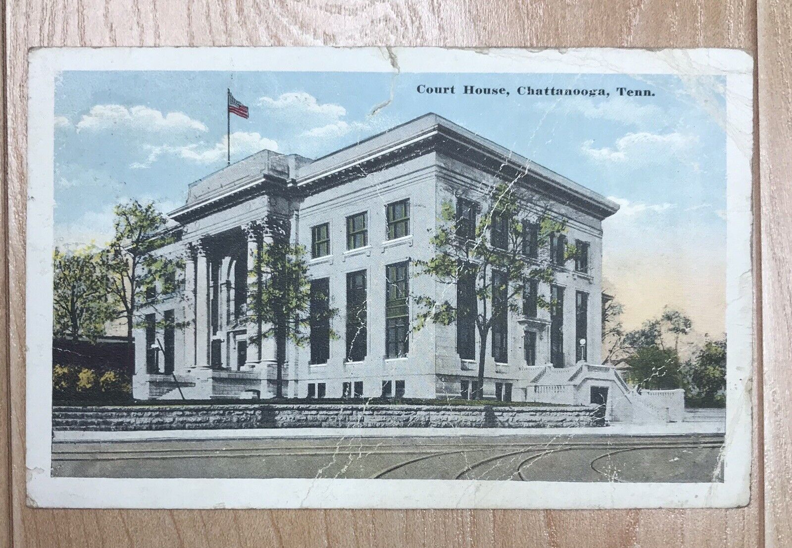Vintage 1918 Court House Chattanooga TN Tennessee Postcard Linen