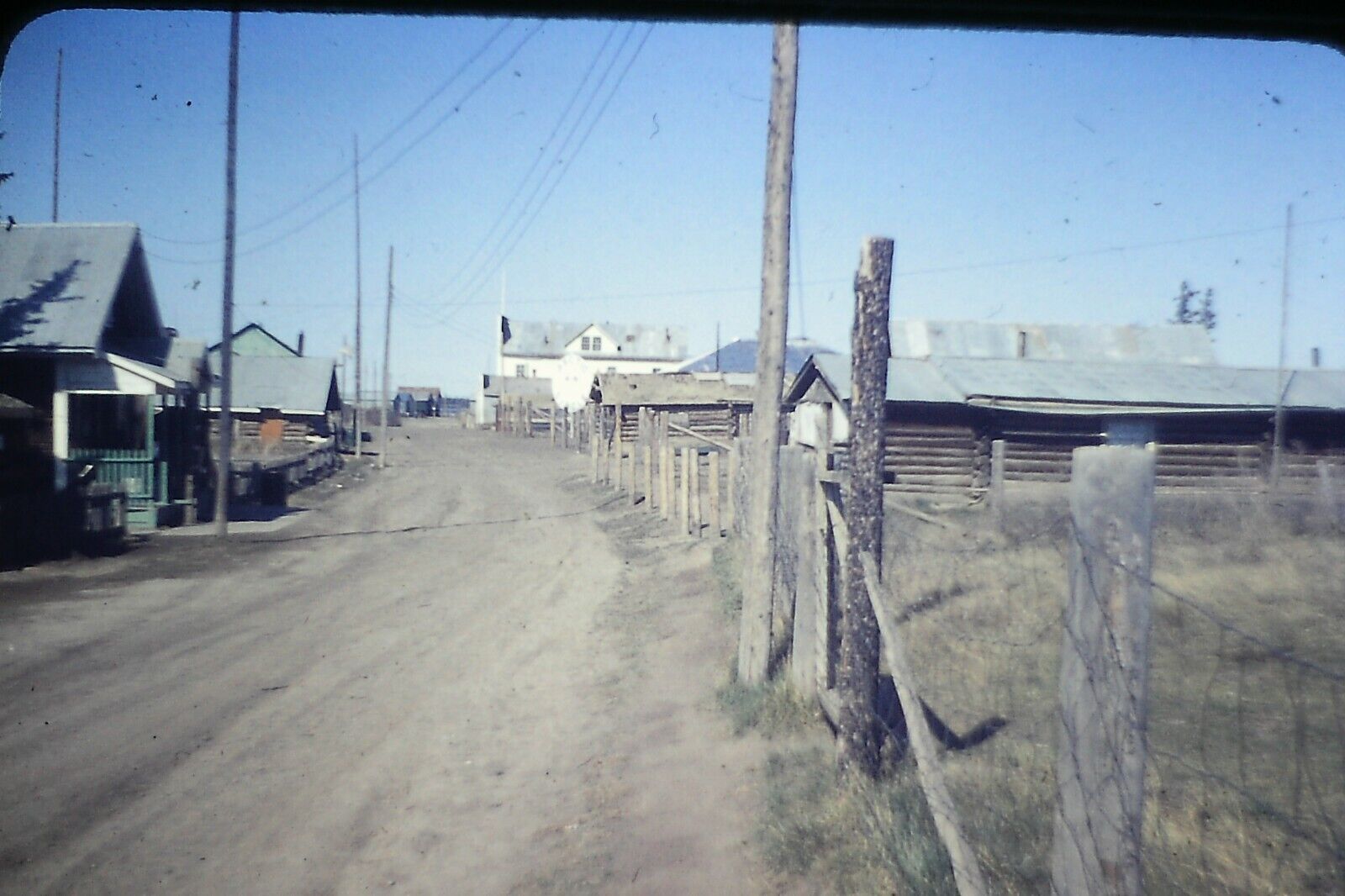 1950’s Fort Yukon Main Street Anscochrome Slide 35mm Original Amateur