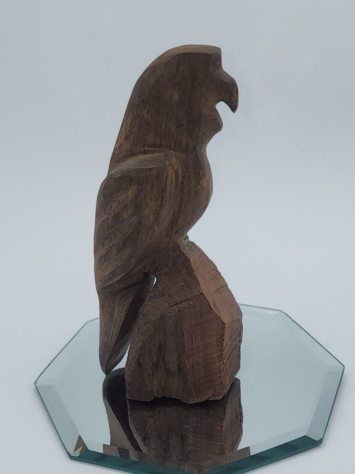 Hand Carved Wood Parrot 5.5 inches Tall Has Artists Mark