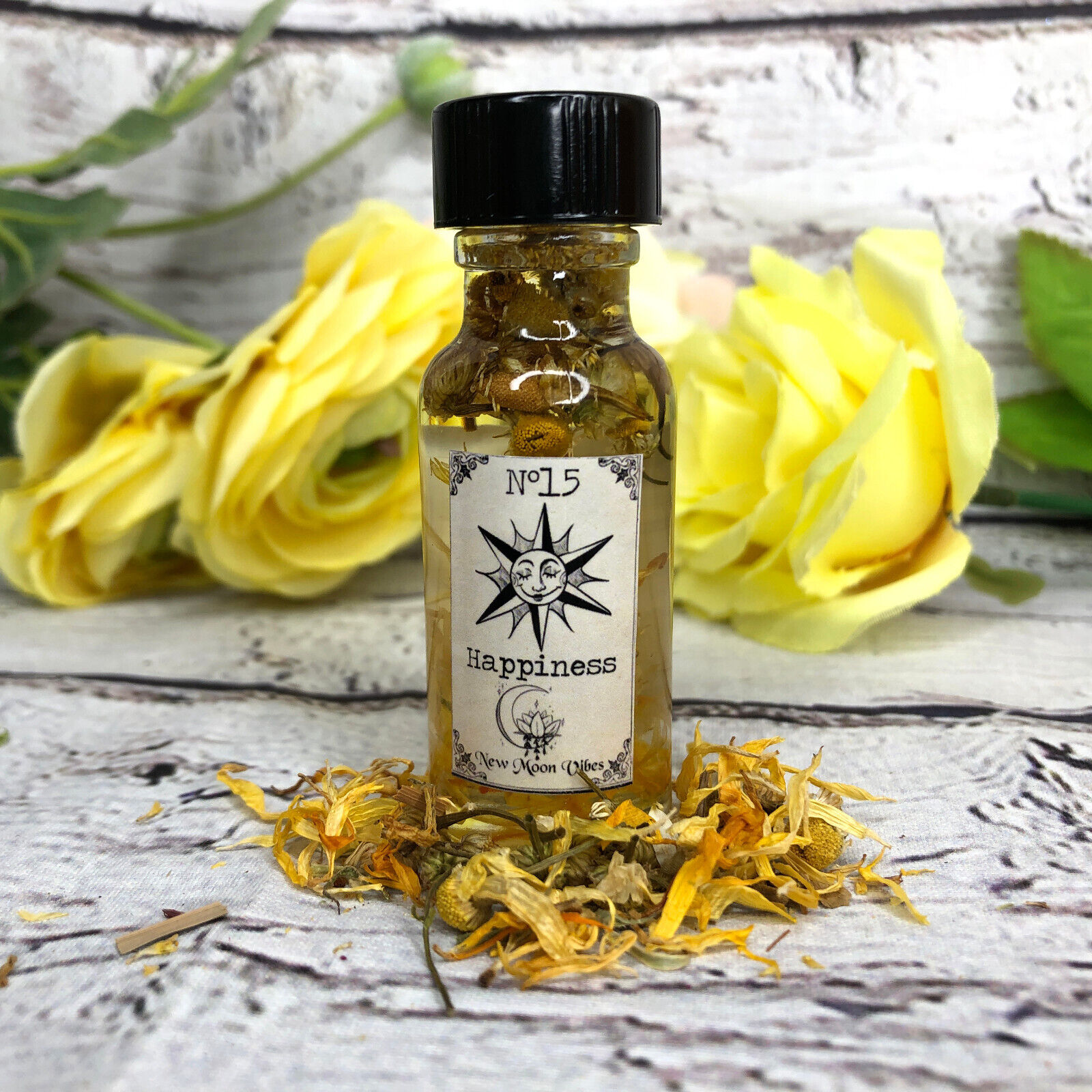 Happiness Happy Conjure Oil Wiccan Pagan Intention Spell Draw Joy Positivity