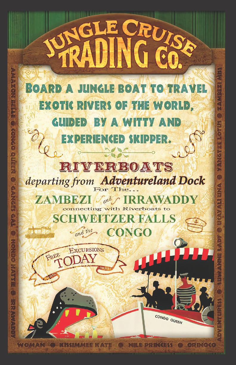 Jungle Cruise Trading Company Attraction Walt Disney World Disneyland Poster