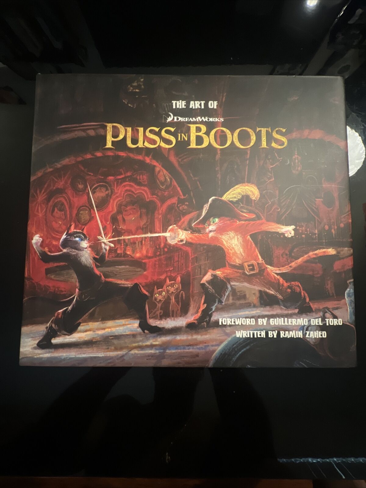 The Art of DreamWorks Puss in Boots Signed 5 Signatures and doodles