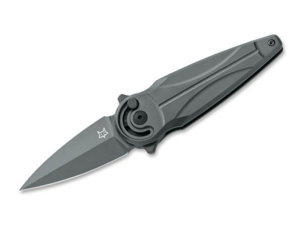 Fox Saturn Flipper Folding Knife Black Titanium Handle M390 Plain Edge 01FX938