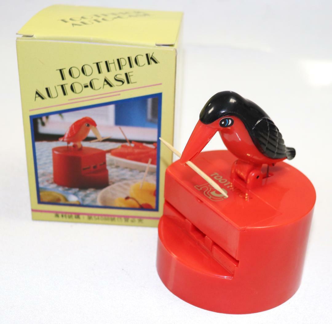 Rdj Red Toothpick Auto Bird Dispenser Gag Gift Sanitary