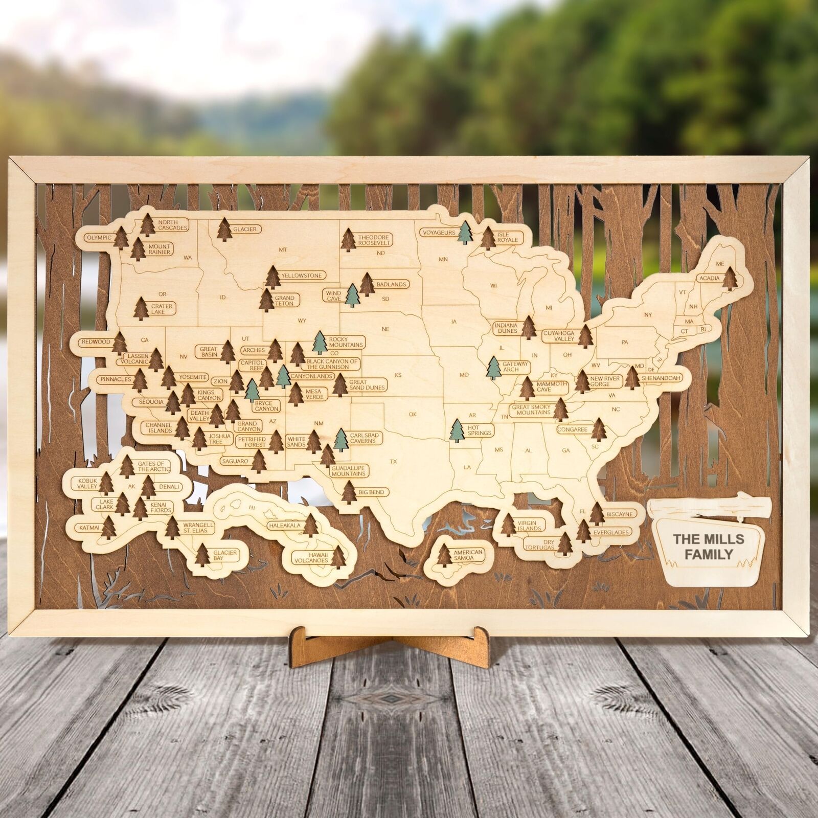 US National Parks Map, National Park Travel Map, National Park Tracker Checkl...