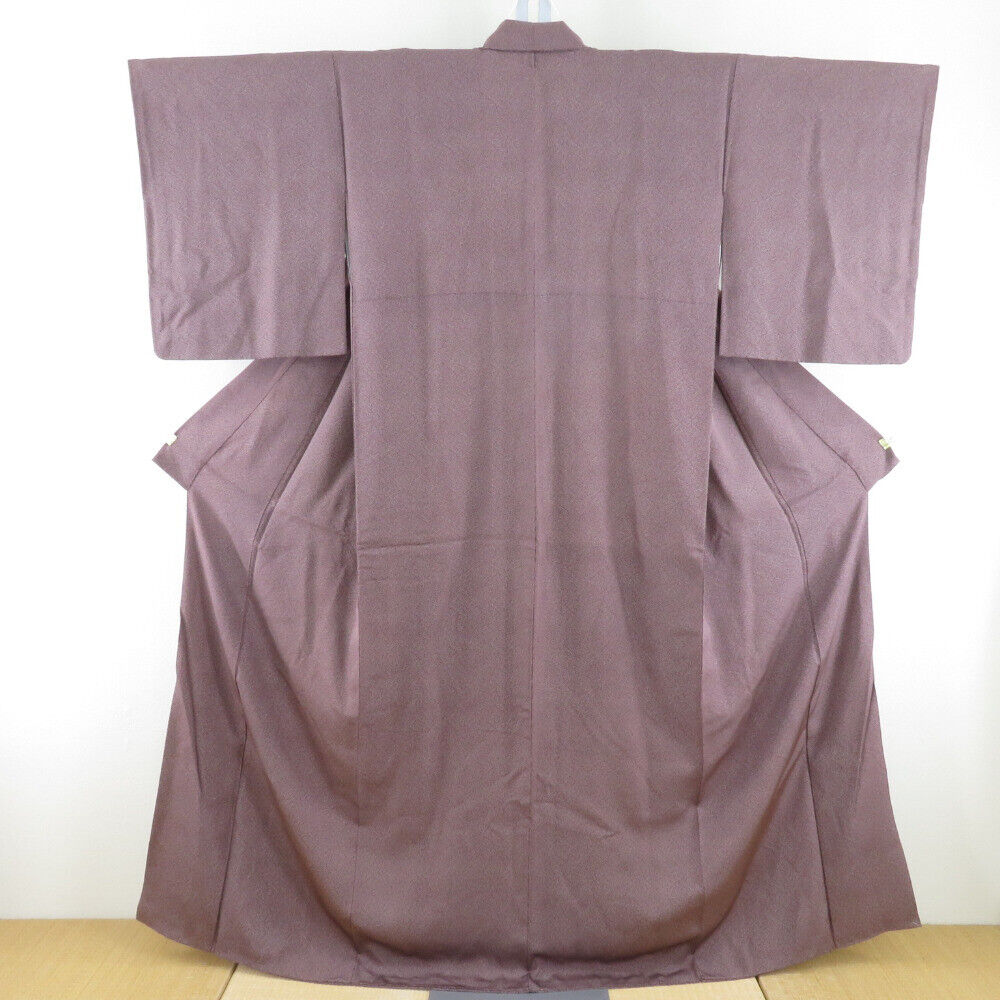Komon kimono Silk edo-komon pattern Purple 63.4inch Women\'s