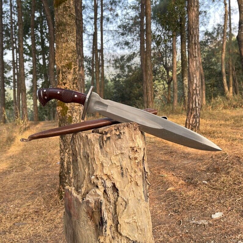 Custom Handmade Carbon Steel Blade Survival Dagger Knife | Hunting Knife Camping