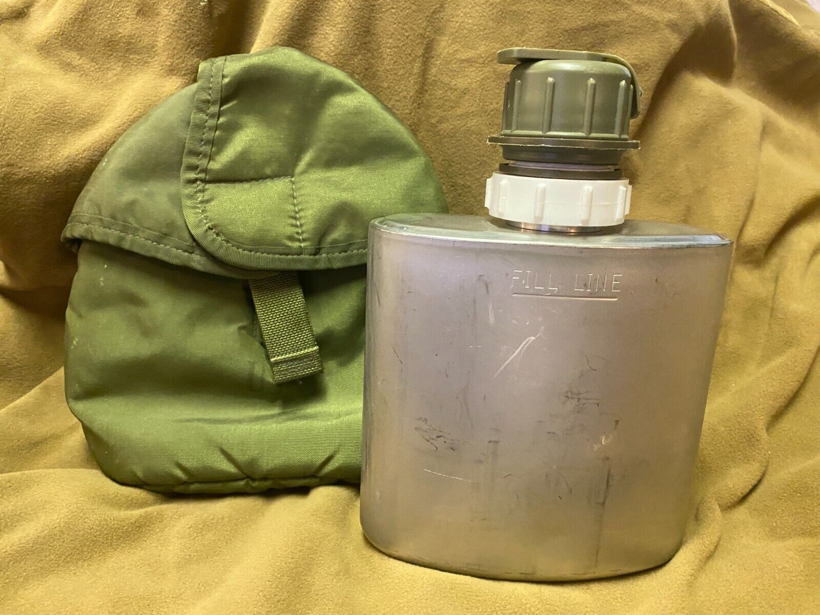Vintage 36 oz. Cold Weather Arctic Canteen with OD Cover - GI Issue