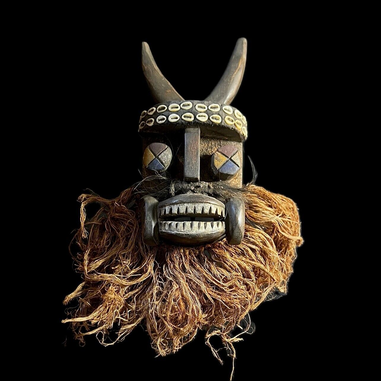African mask Face Mask Wood Hand Carved Vintage Dan Kran Kaogle-G1228