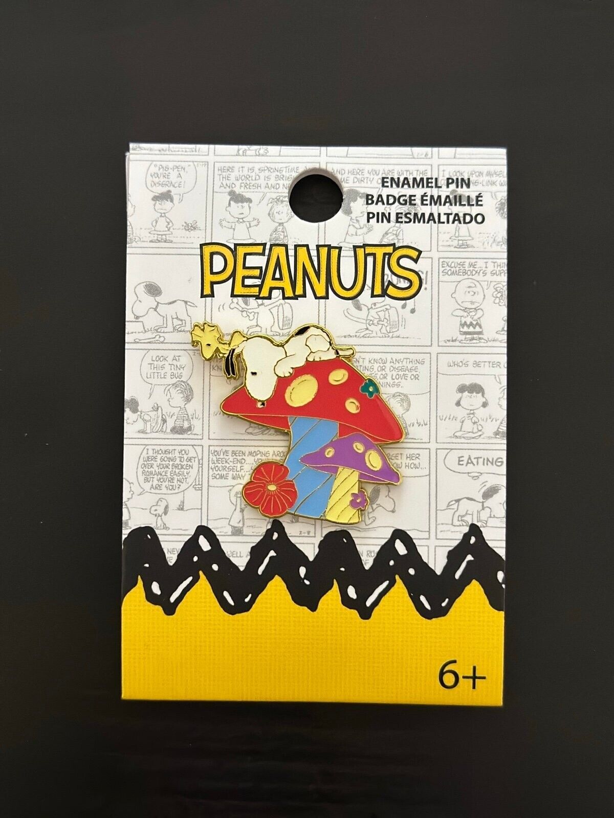 Loungefly Peanuts Snoopy and Woodstock Mushroom Enamel Pin