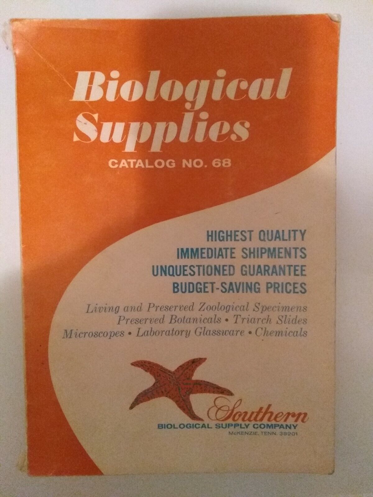 Southern Biological Supply Company: Biological Supplies: Catalog No. 68