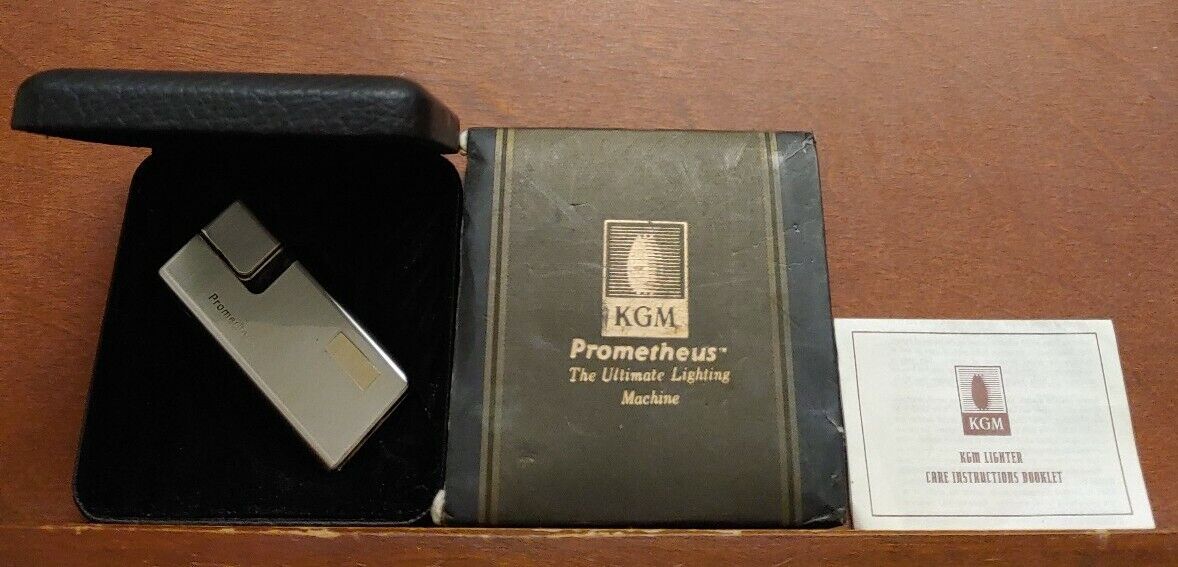 Vintage Prometheus Casablanca 1 Satin Silver Lighter in Box w/ Instructions