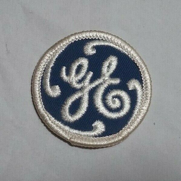 Vintage White On Blue Embroidered GE GENERAL ELECTRIC Advertising Patch 2\