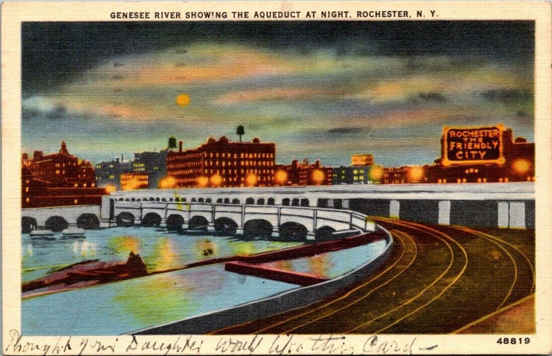 Vintage New York Postcard  - Genesee River Aqueduct - Rochester NY