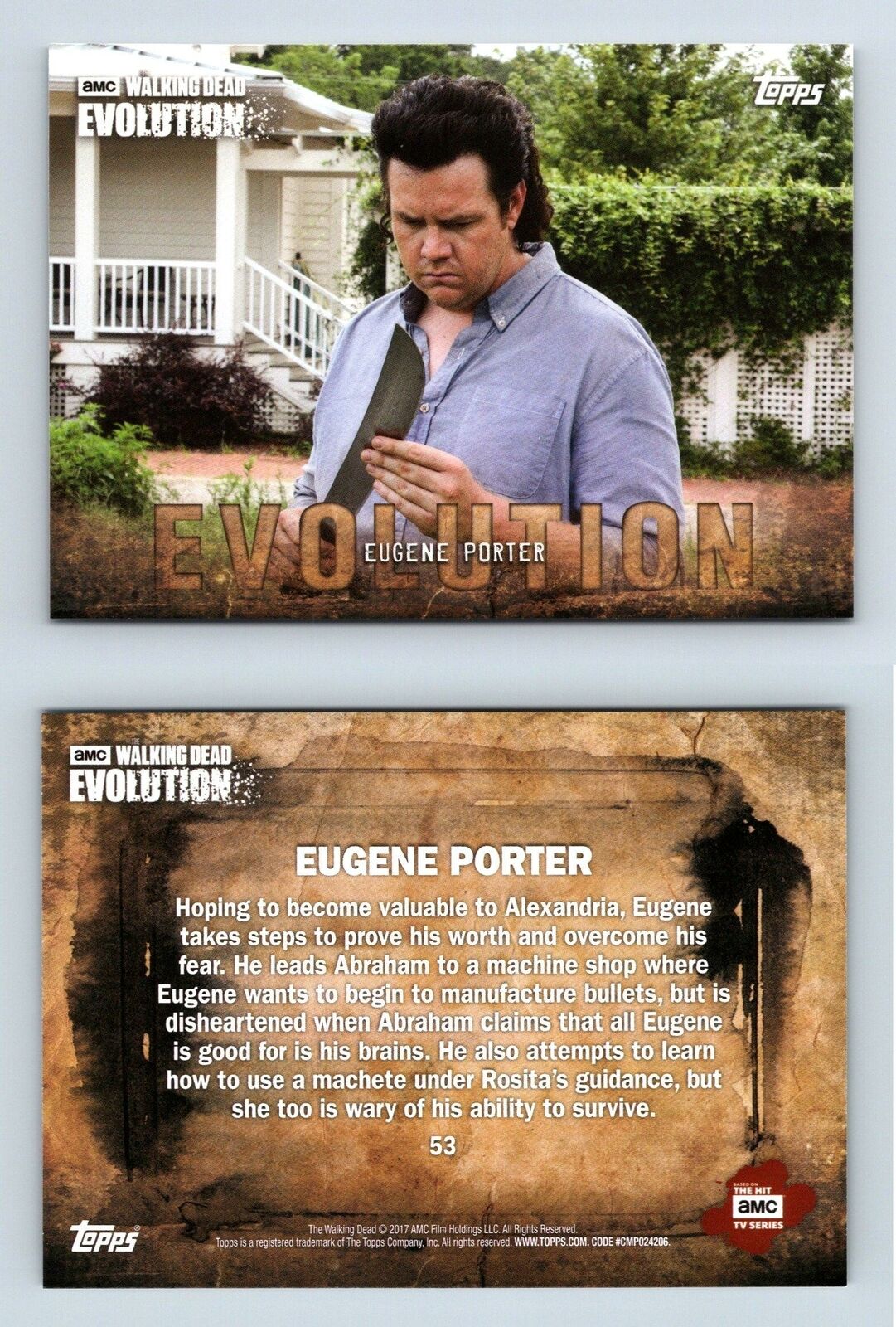 Eugene Porter #53 The Walking Dead Evolution 2017 Topps Trading Card