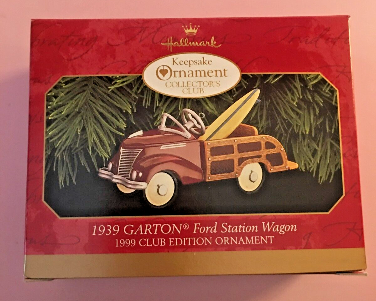NIB Hallmark 1939 Garton Ford Station Wagon 1999 Club Edition Ornament 