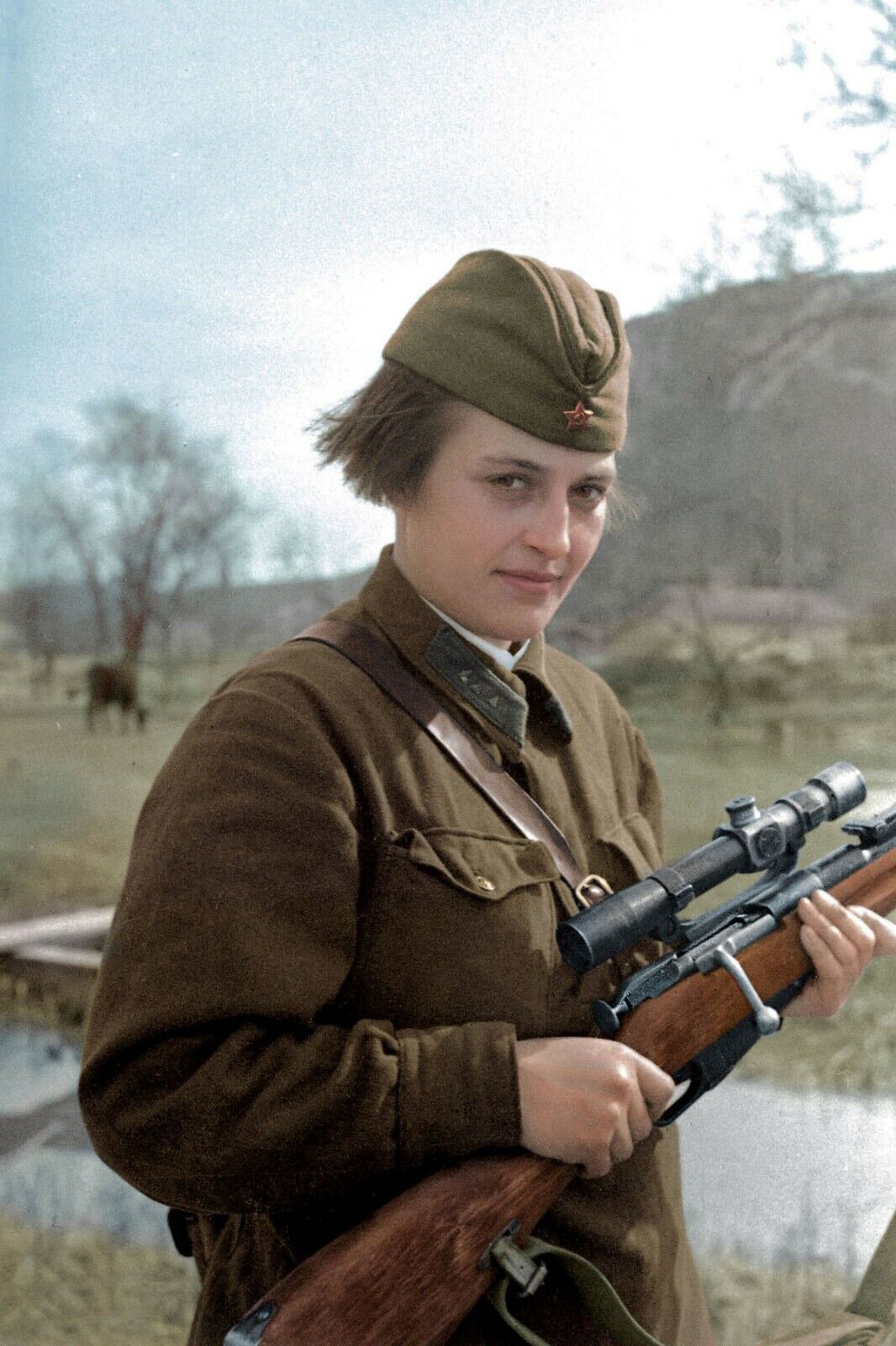 Wonderful Colorized Portraits of Russian Fighters WW2 Photo Glossy 4*6 in O033