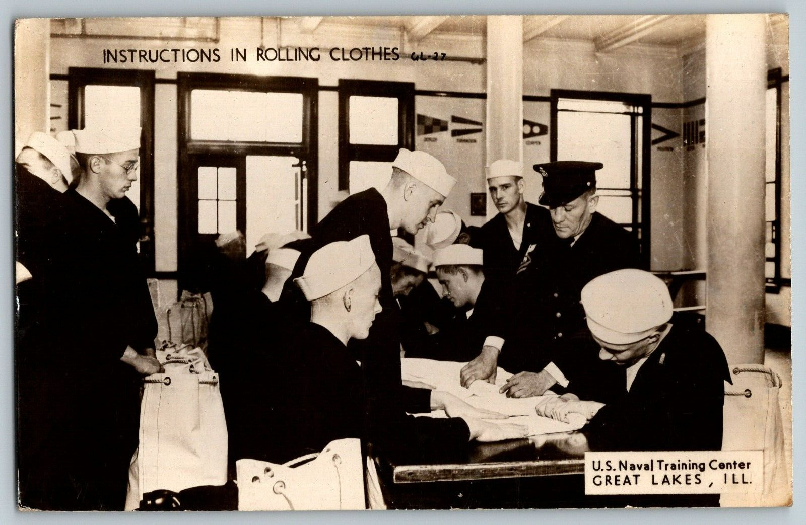 RPPC Vintage Postcard - Great Lakes, Illinois - U.S Naval Training Center