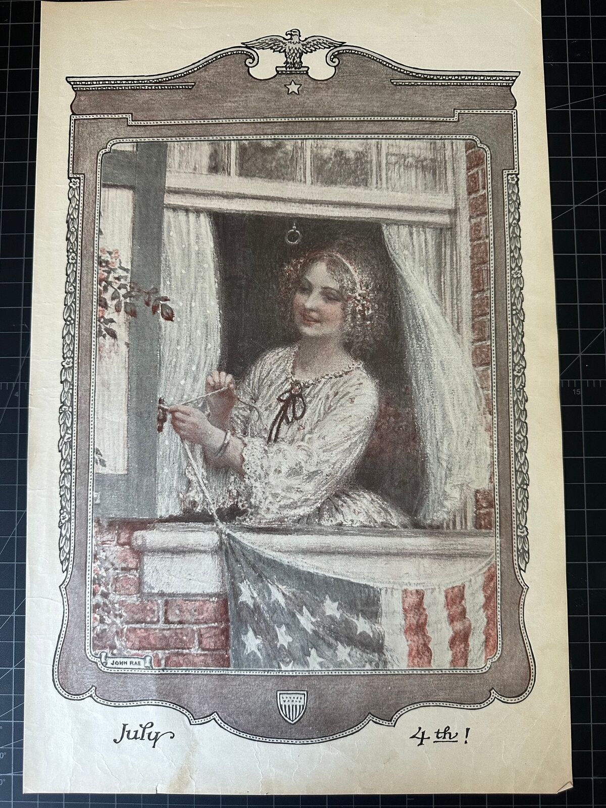 Antique 1912 4th of July Magazine Portrait - John Rae