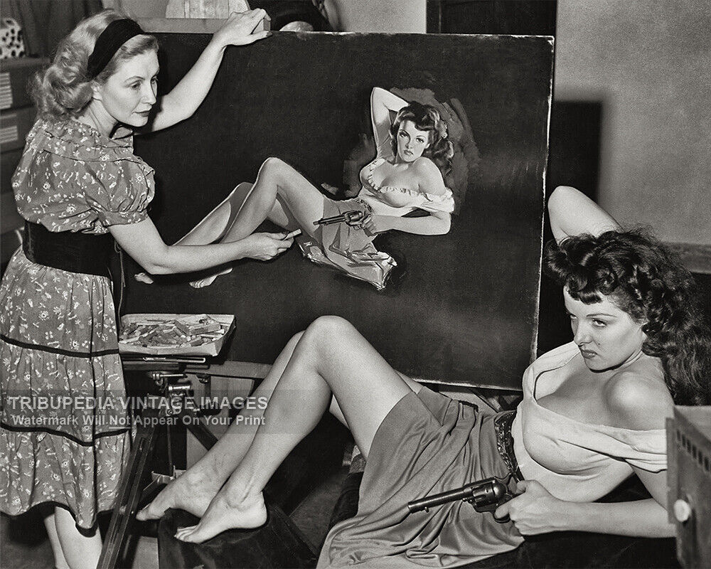 1946 Jane Russell Behind-the-Scenes Pin-Up Photo Seductive Pose for \