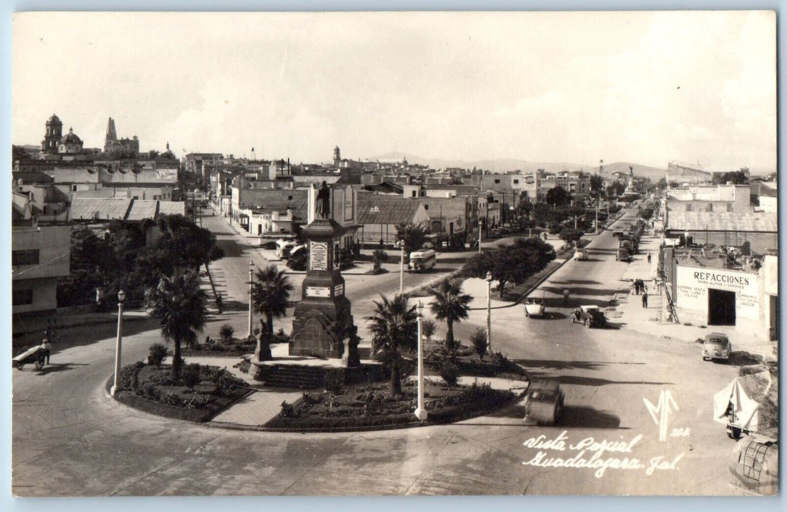 Guadalajara Jalisco Mexico Postcard Partial View 1944 Vintage RPPC Photo