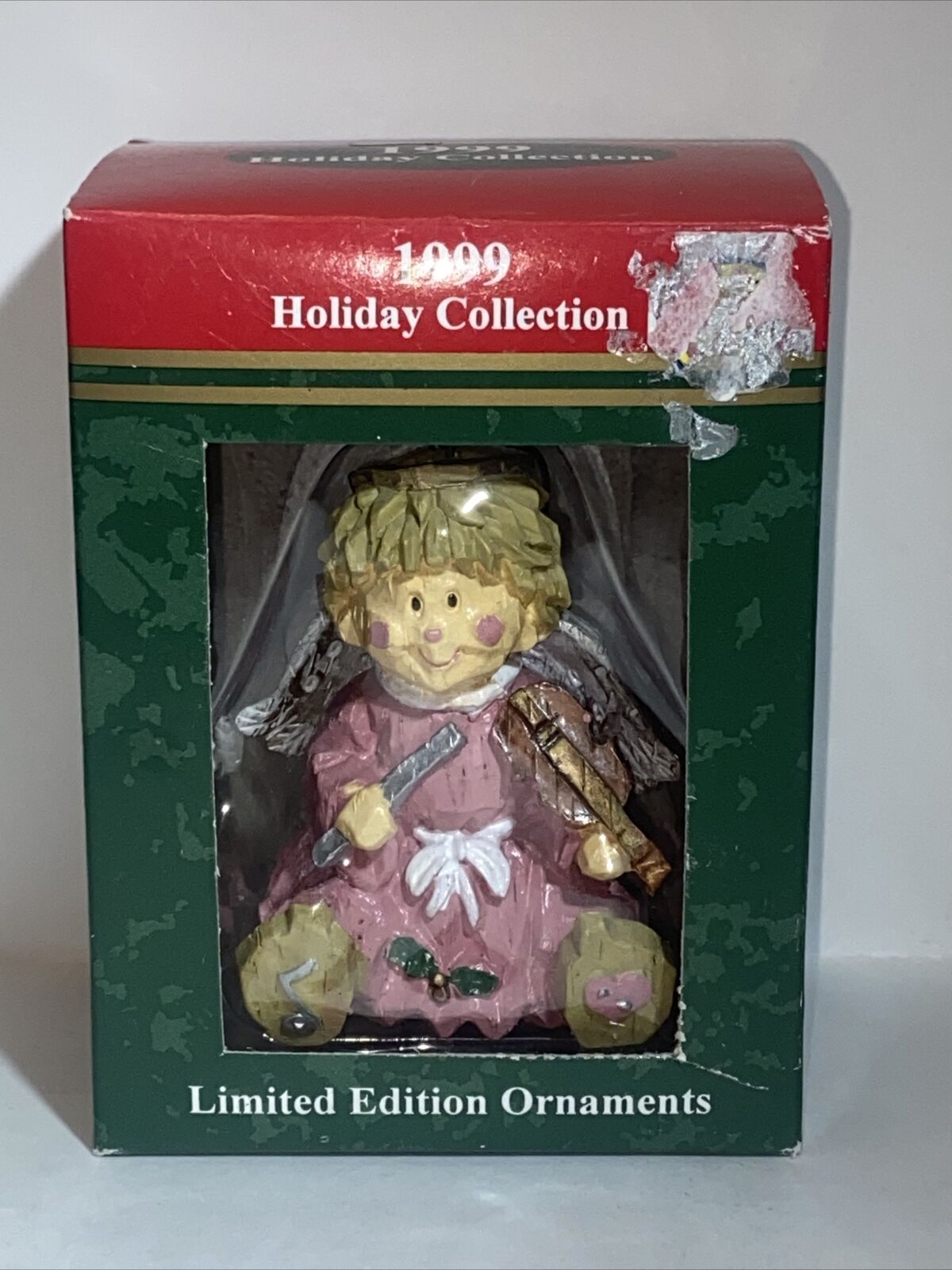 Vintage 1999 Angel With Violin Ornament Holiday Collection Polyresin Figurine