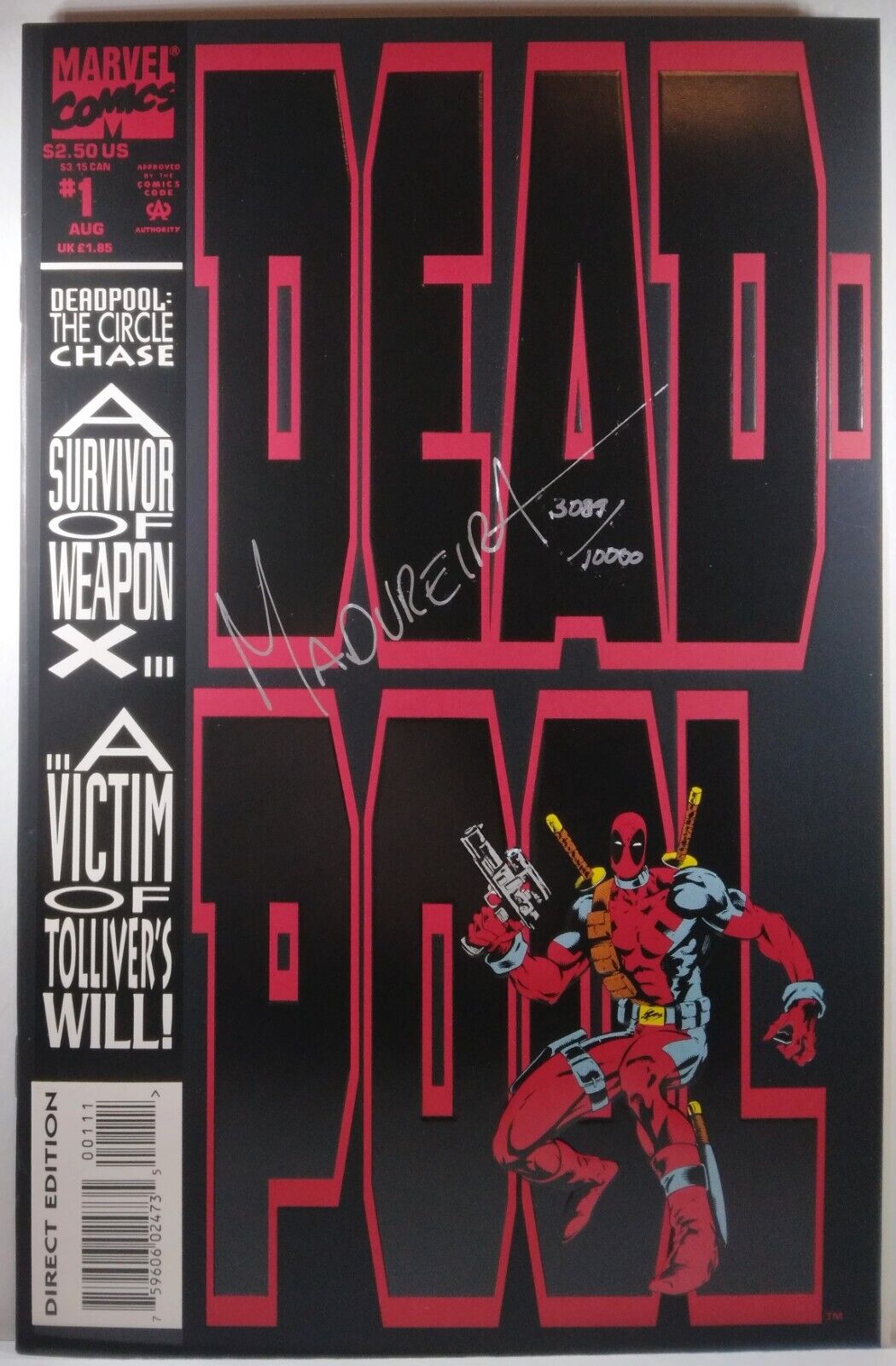 🔴 JOE MADUREIRA SIGNED DEADPOOL THE CIRCLE CHASE #1 DYNAMIC FORCES COA NUMBERED