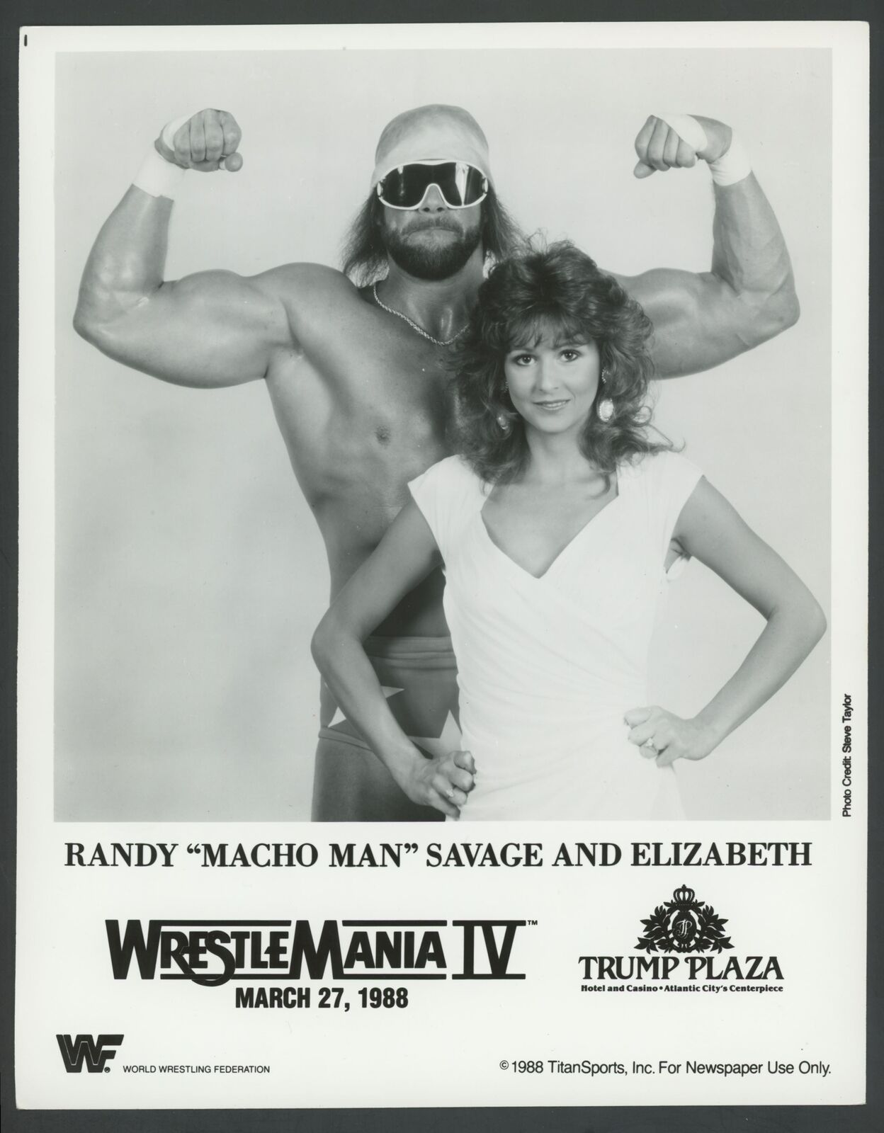 1988 WWF Wrestlemania IV Orginial Press Photo Macho Man Miss Elizabeth