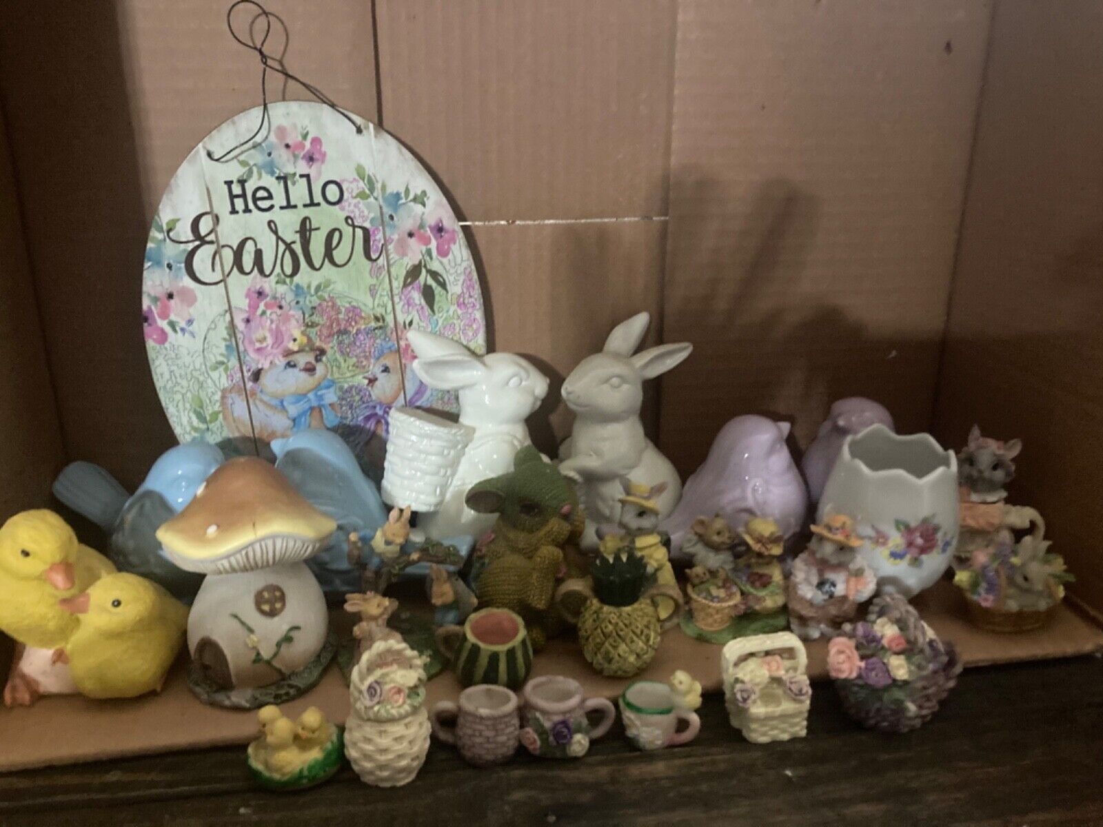Lot of Vintage Antique Easter Resin Porcelain Decor
