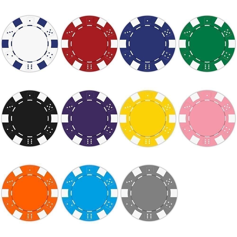 Bulk 500 11.5 gr Dice Striped Clay Composite Poker Chips-Pick Your Denominations