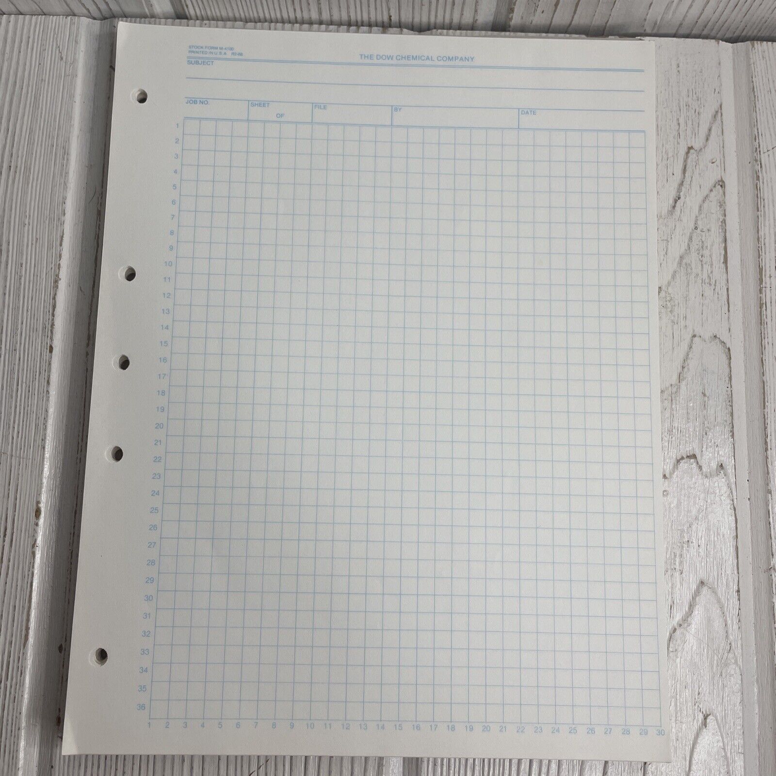 Vintage Dow Chemical Company Graph Paper 100 Sheets Form M-4100 8.5” X 11”