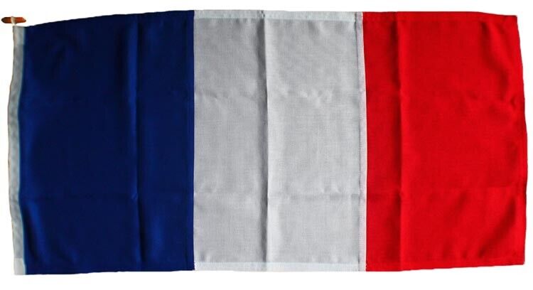 France courtesy flag French boat MoD woven marine grade cotton like sewn stitche