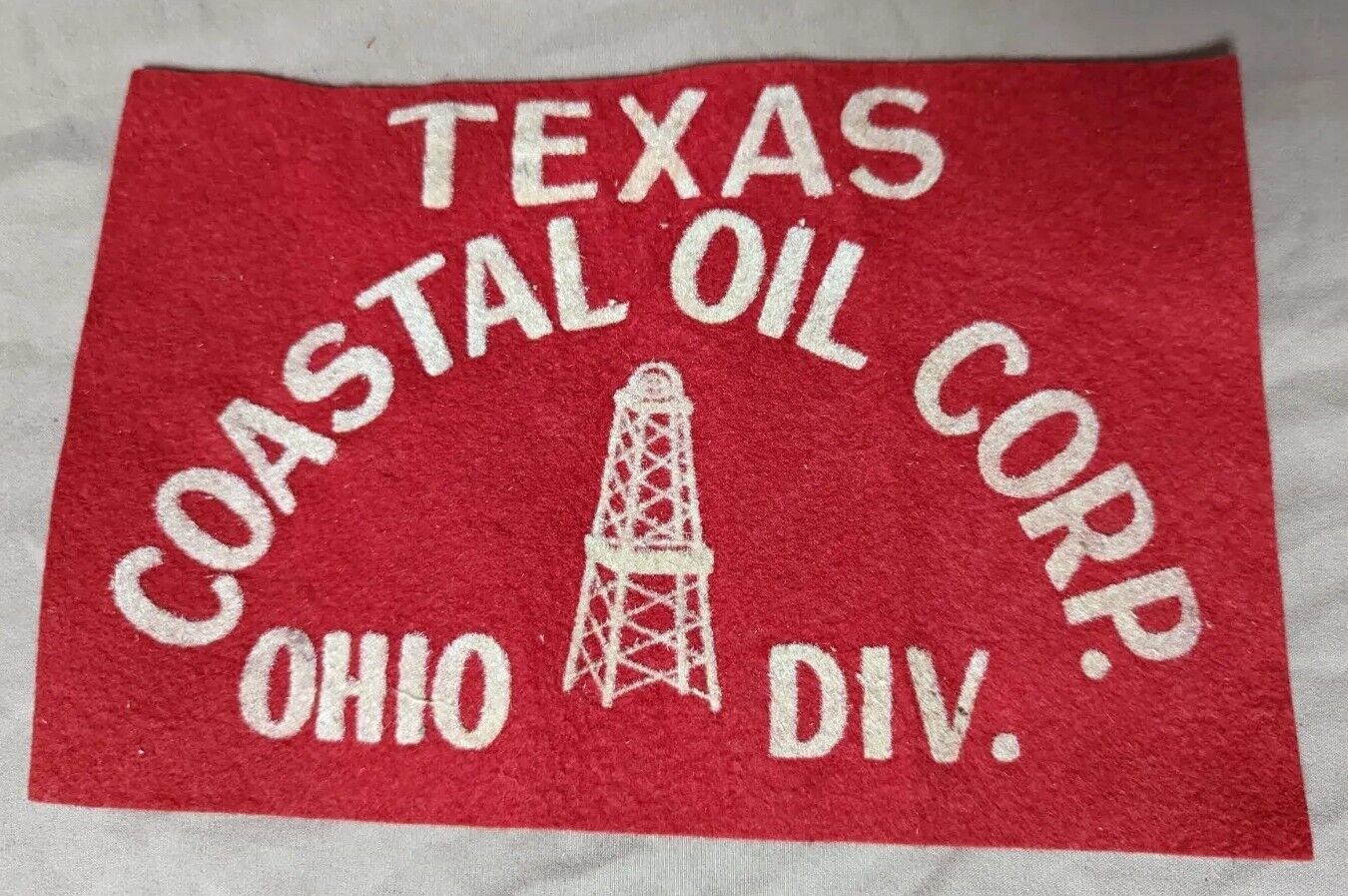Vintage Texas Costal Oil Corp Ohio Div. Red Felt Large 6X9\