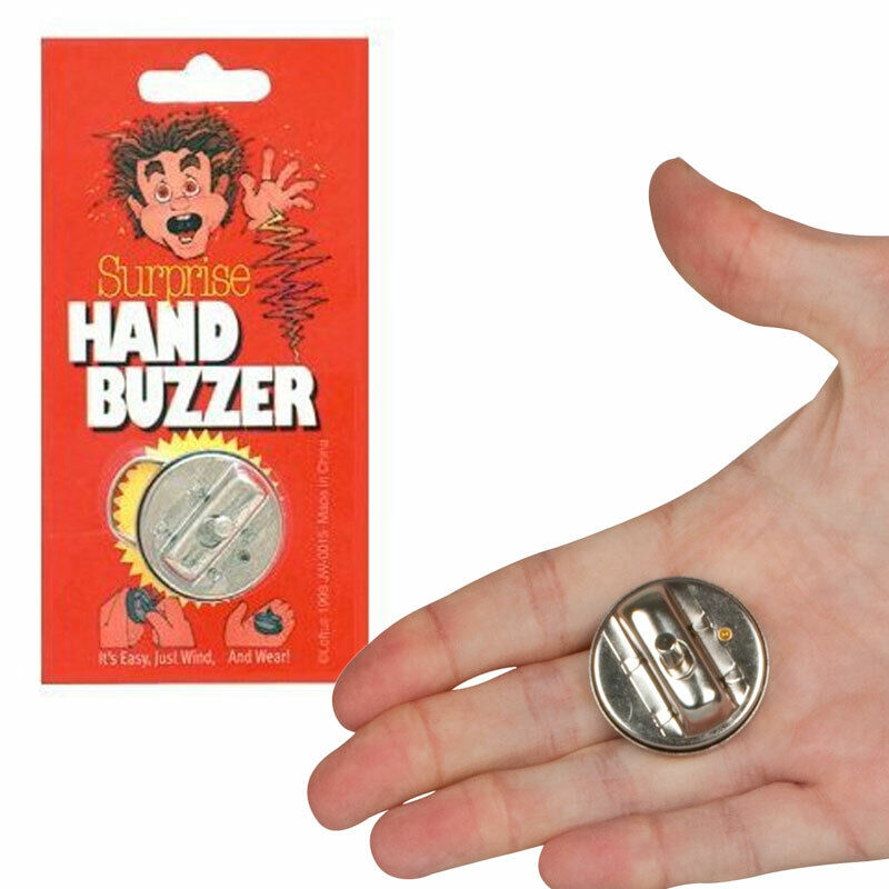 New HAND JOY BUZZER Joke Prank Gag Shock Magic Tricks Shake Buzz Metal Toy Ring
