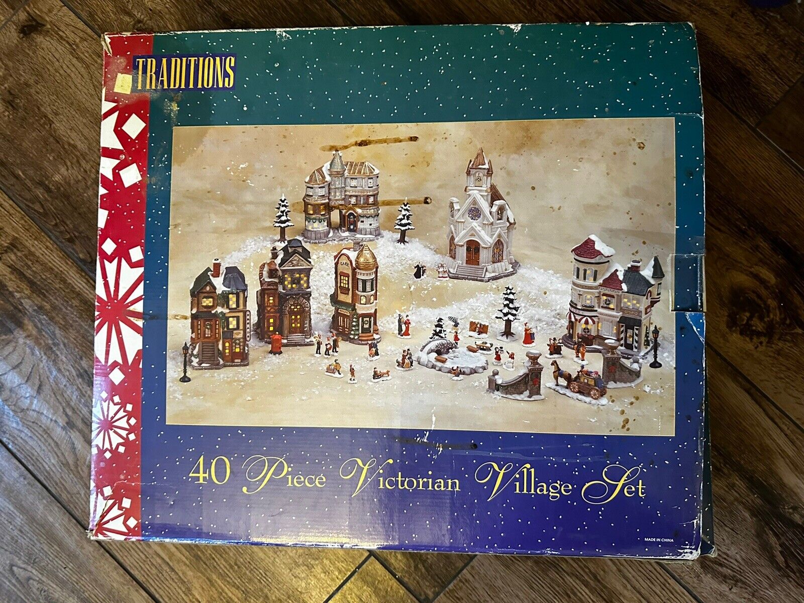 Vintage 40 Piece Christmas Traditions  Victorian Village Set - New