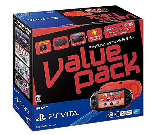 NEW SONY Japan PlayStation PS Vita Value Pack Wi-Fi Model PSV Console Red/Black