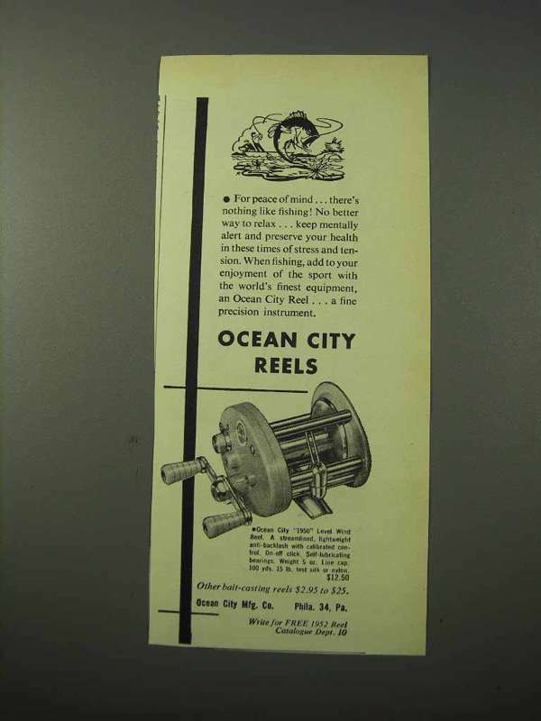 1951 Ocean City 1950 Level Wind Reel Ad