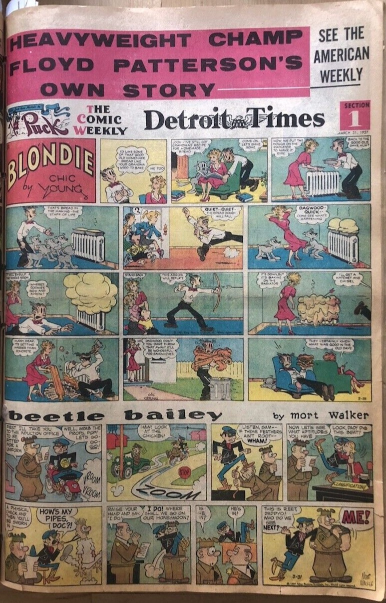 52 Bound Issues Detroit Times Sunday Comics (The Comic Weekly) Dec '56 - Nov '57