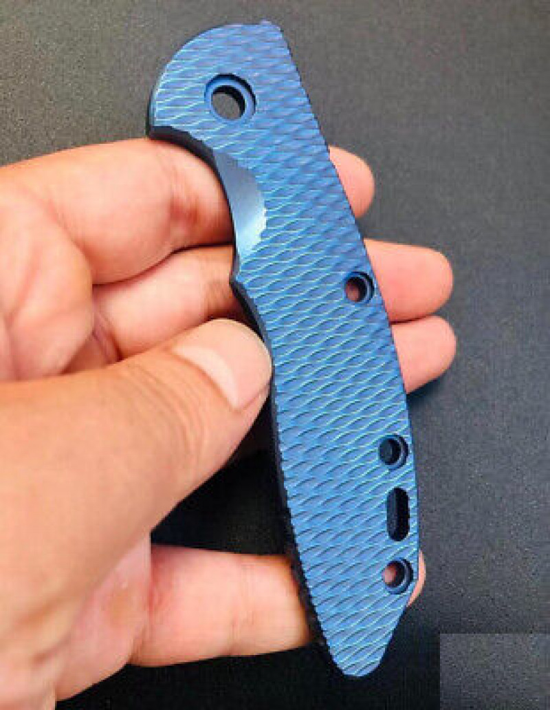 New 1PC TC4 Scales for Rick Hinderer Knives XM18 3.5” Blue Wave Pattern