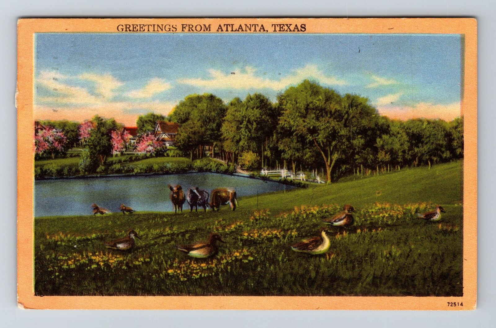 Atlanta TX-Texas, Scenic Greetings, c1956 Vintage Souvenir Postcard