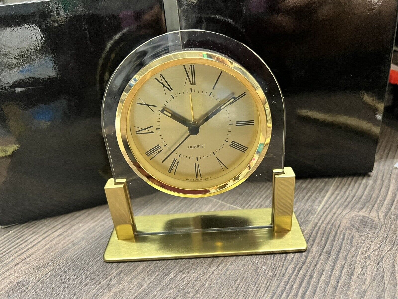 Acrylic Gold Face Desk Clock Recognition Award Retirement Gift