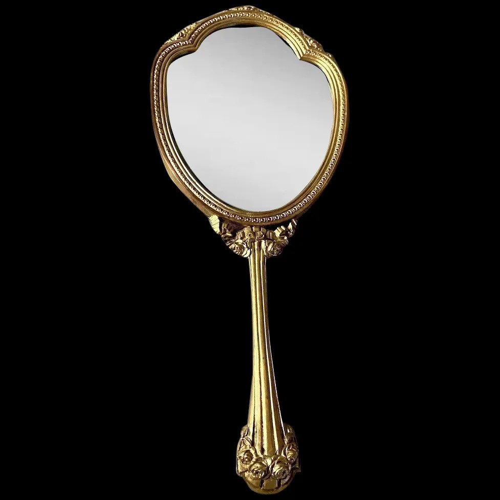 Timeless Beauty  19th Century French Louis XVI Bronze Vanity/Hand Mirror