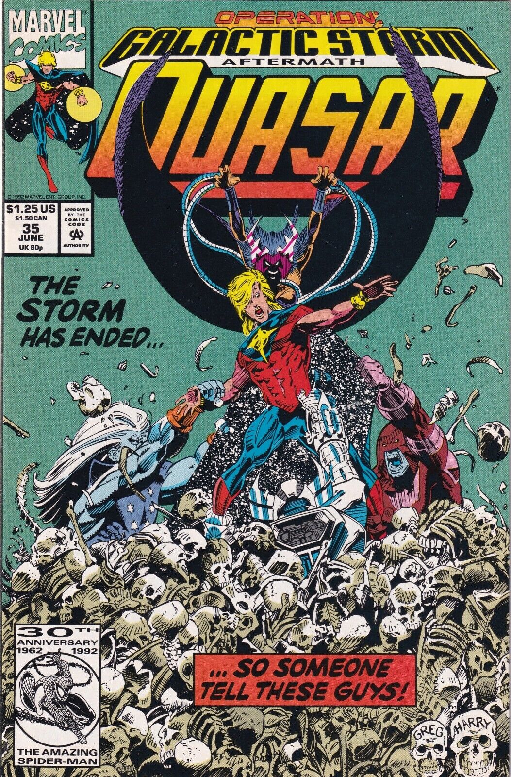 Marvel Comics Quasar #35 Operation Galactic Storm Aftermath 1992 Vintage