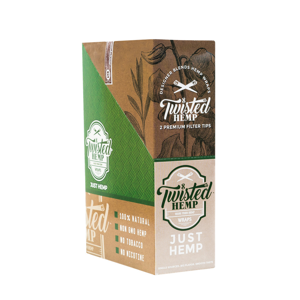 Twisted Paper 2 Leaf per Pack 15 Count Box 30 Rolling Papers (Just Hemp)