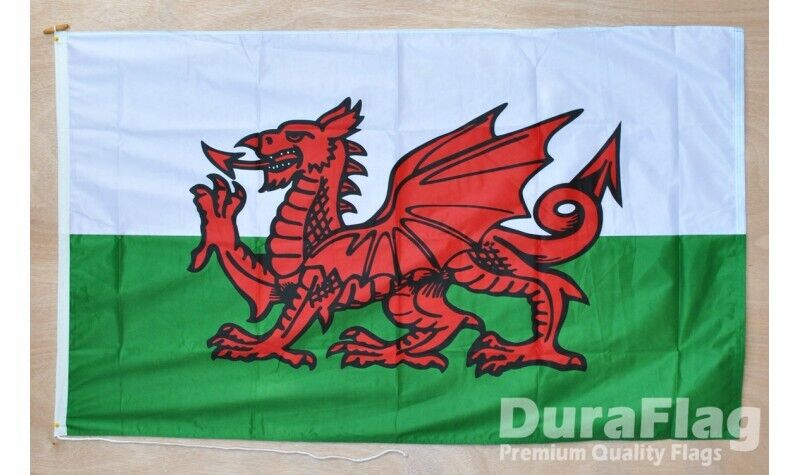 Wales Dura Flag 5 x 3 FT - Heavy Duty Durable Flag With Rope and Toggle