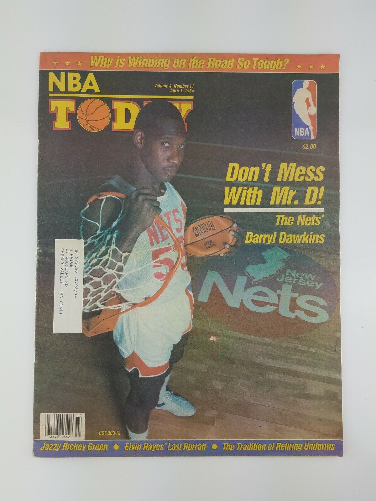 VTG 1984 NBA Today Newspaper Magazine Basketball NEW JERSEY NETS 80s RARE
