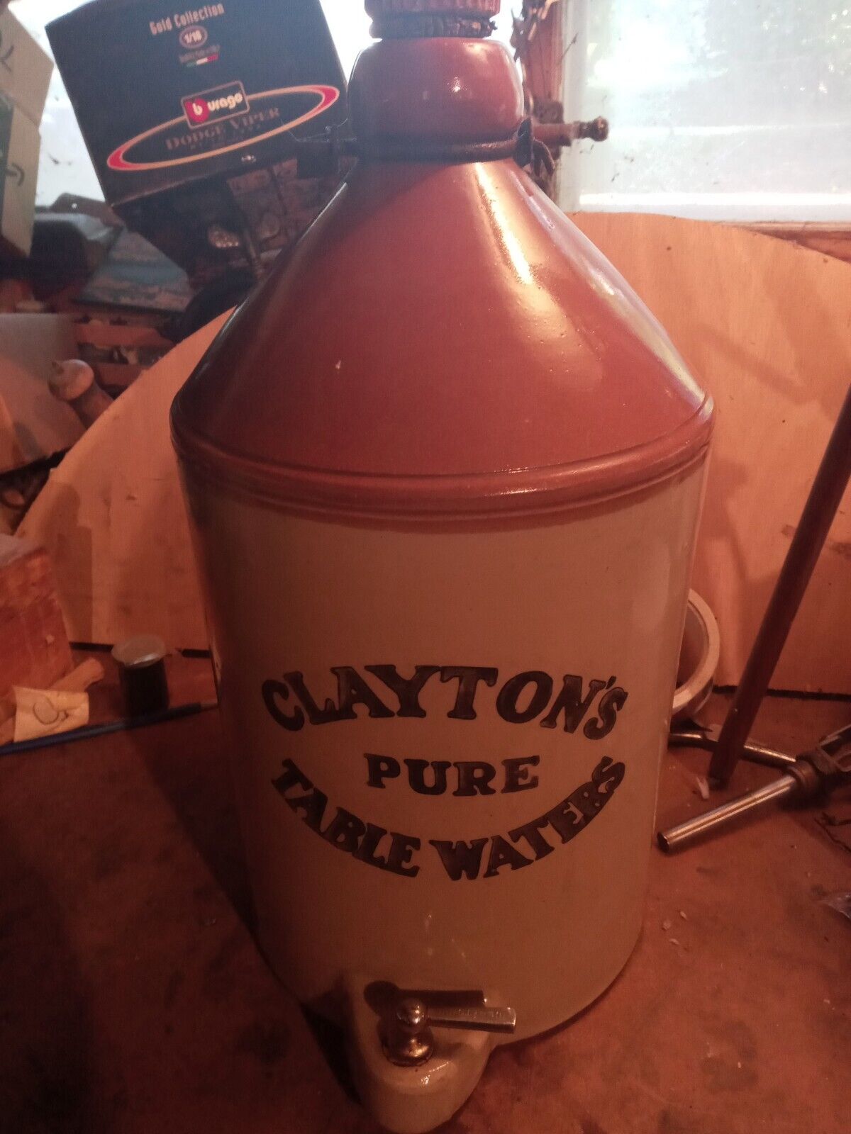 Beautiful Vintage Clayton's Table Water Large Stoneware Clay Water Jug. NICE